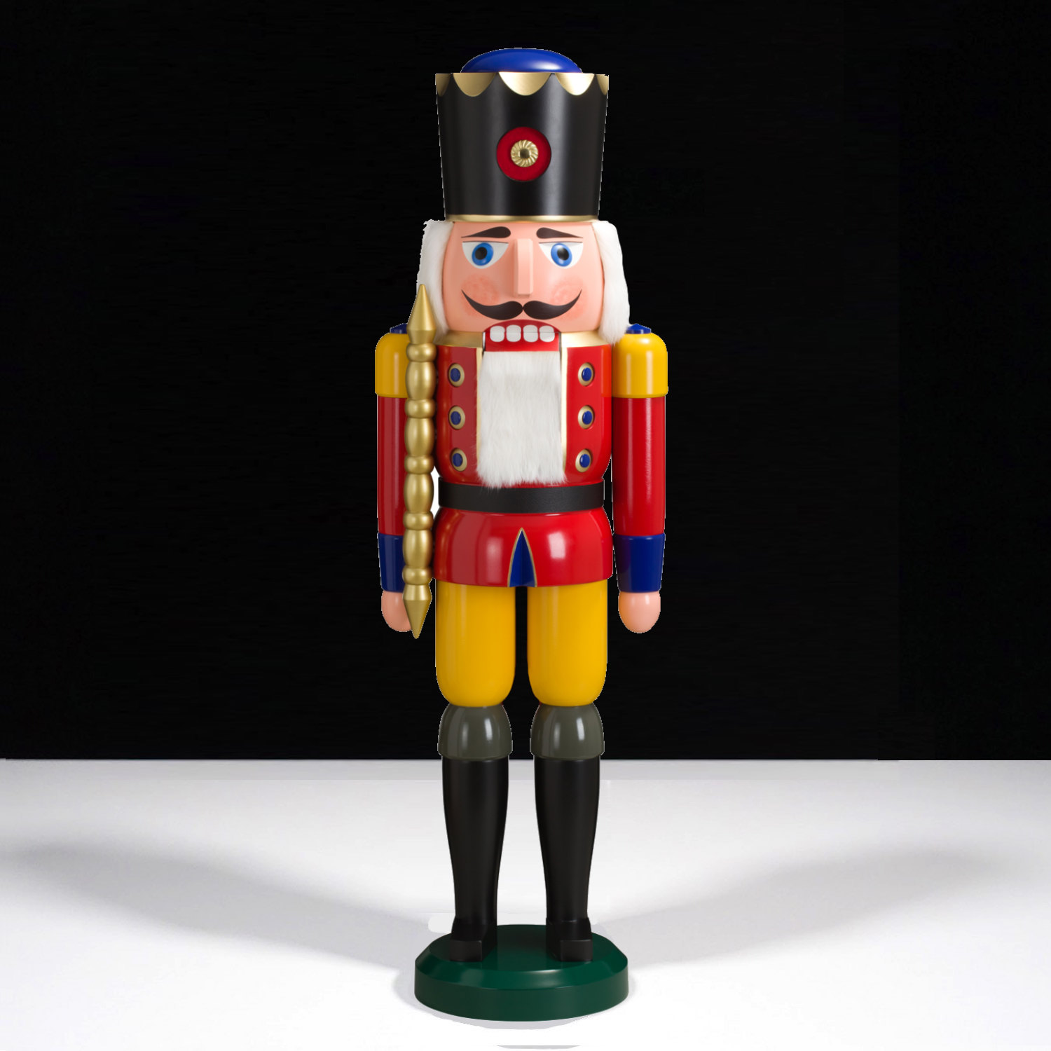 Nussknacker Figur aus dem Erzgebirge in rot