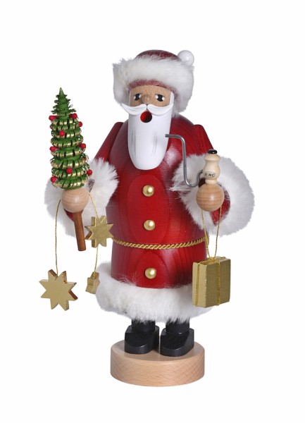 Räucherfigur: Weihnachtsmann mit Baum